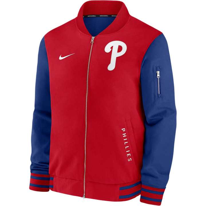 Nike Nike Philadelphia Phillies Authentic Collection Dugout Men's Nike Mlb Full-Zip Bomber Jacket