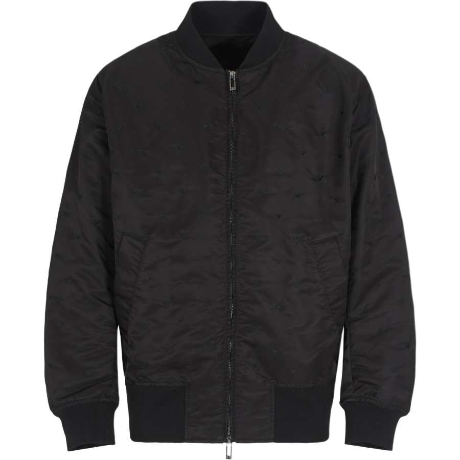 EMPORIO ARMANI Nylon Blouson With All over Micro Eagle Embroidery