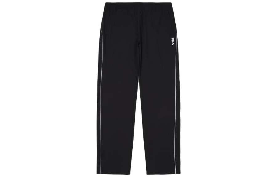 FILA Knitted Sweatpants Men's Black Moderate Wide Leg Pants