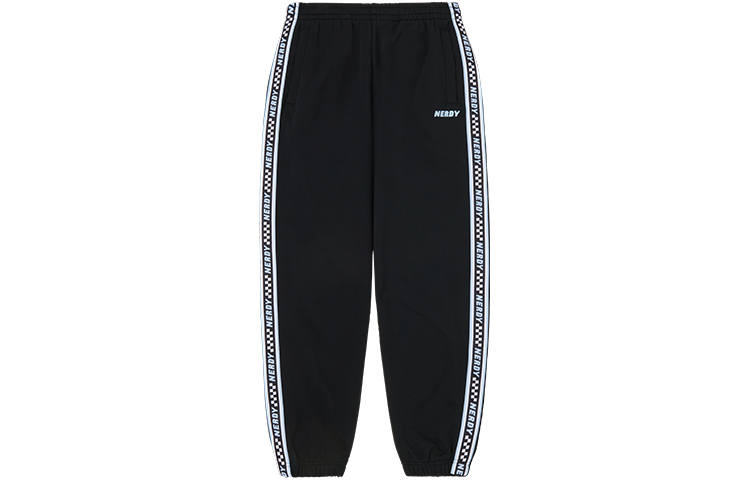 Nerdy Nerdy Knitted Sweatpants Unisex Black Moderate Cuffed Pants