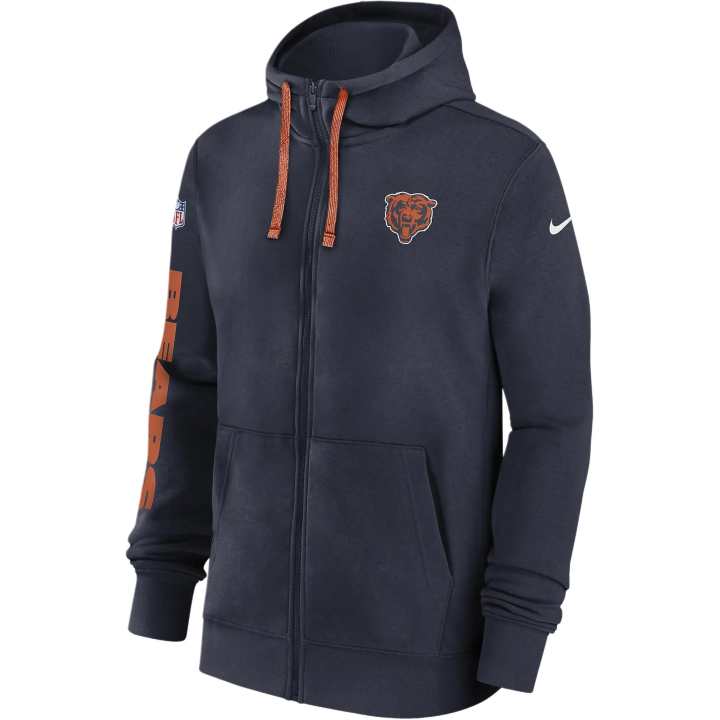 Nike Nike Chicago Bears Sideline Team Issue Club Men's Nike Full Zip Hoodie