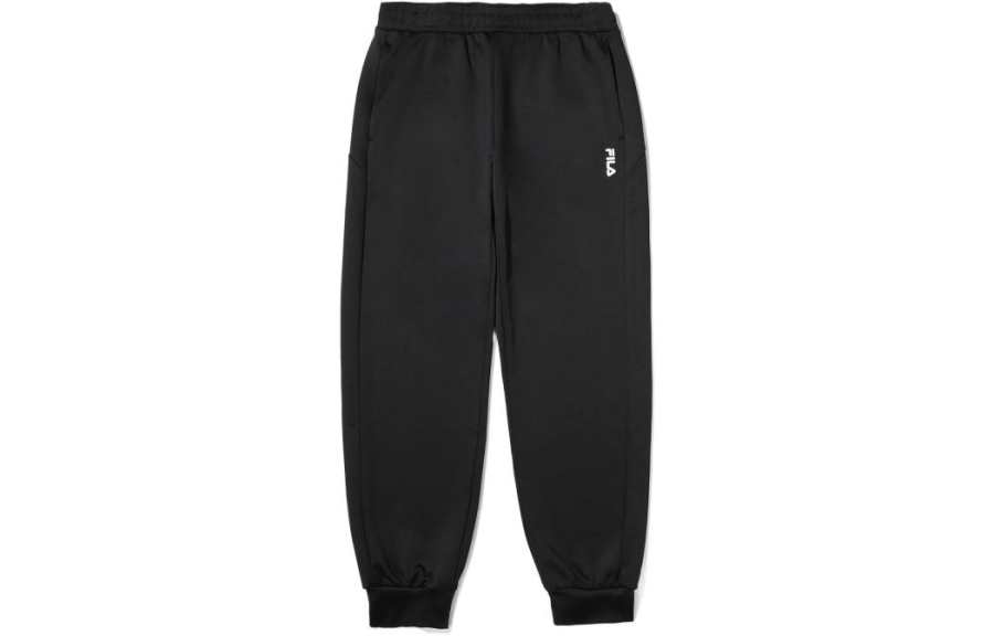 FILA Knitted Sweatpants Men's Black Moderate Cuffed Pants
