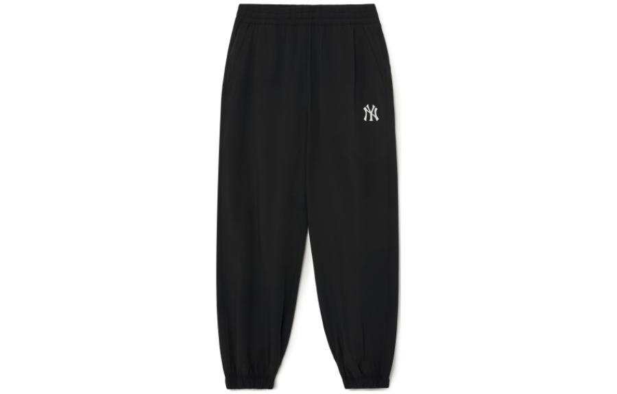 MLB New York Yankees Knitted Sweatpants Unisex Black Moderate Cuffed Pants