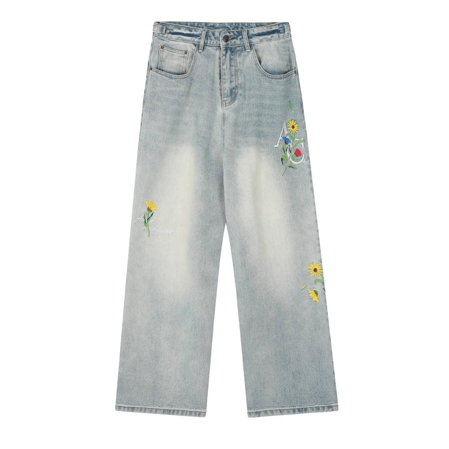 A Chock A Chock Jeans Unisex Blue Moderate Straight Fit Pants