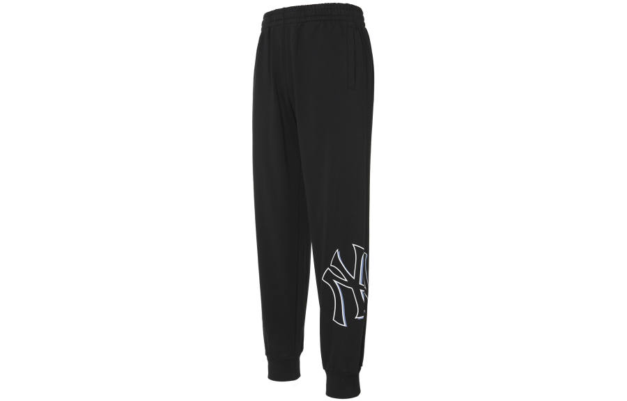 MLB New York Yankees Knitted Sweatpants Men's Black Moderate Cuffed Pants
