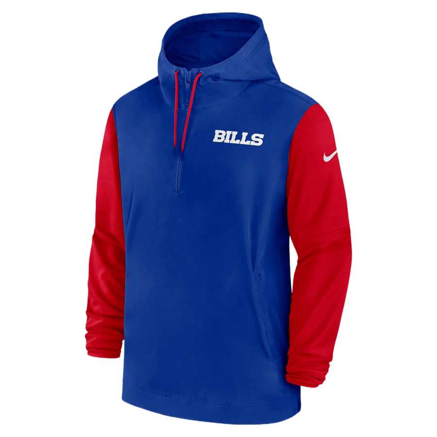 Nike Nike Buffalo Bills Sideline Pre-Game Player Men's Nike Nfl 1/2-Zip Hooded Jacket