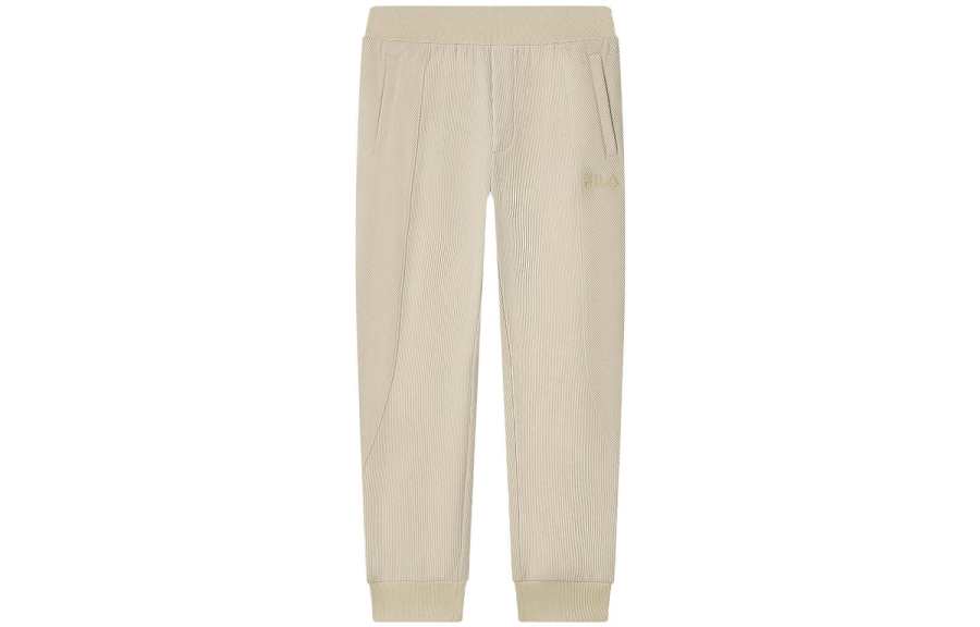 FILA Knitted Sweatpants Men's Plateau Yellow Moderate Cuffed Pants