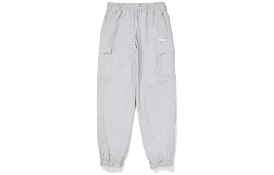 FILA Knitted Sweatpants Men's Light Gray Moderate Cuffed Pants