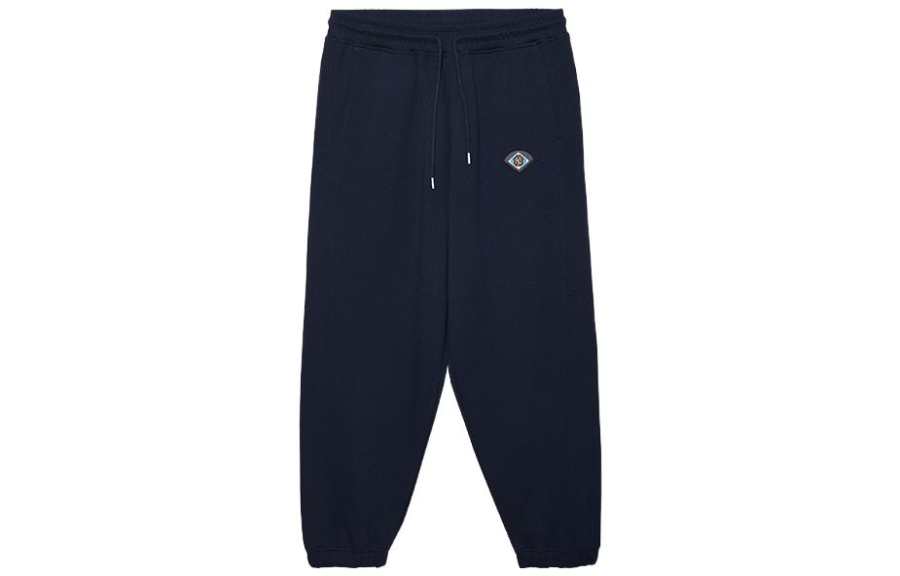 New Era Knitted Sweatpants Unisex Navy Blue Moderate Cuffed Pants