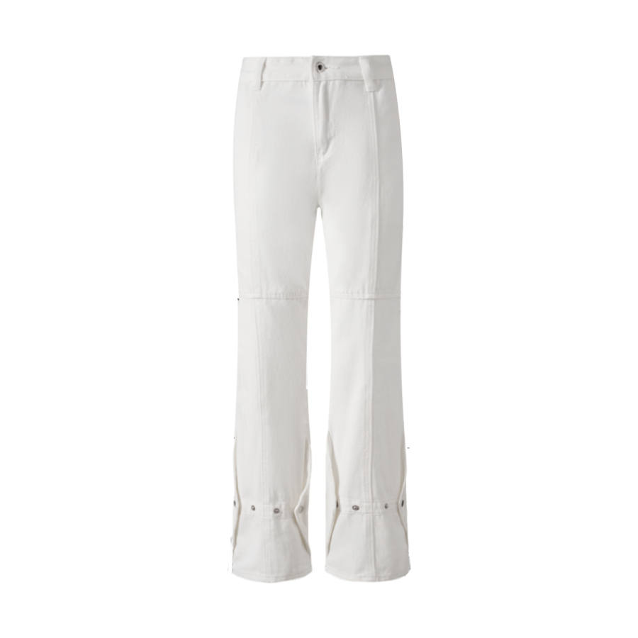 URS GGON Jeans Unisex White Moderate Flared Pants
