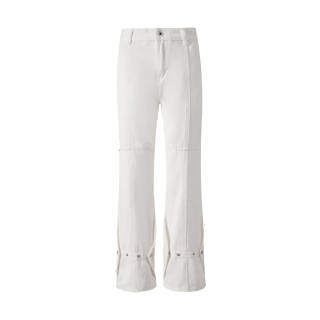 URS GGON Jeans Unisex White Moderate Flared Pants