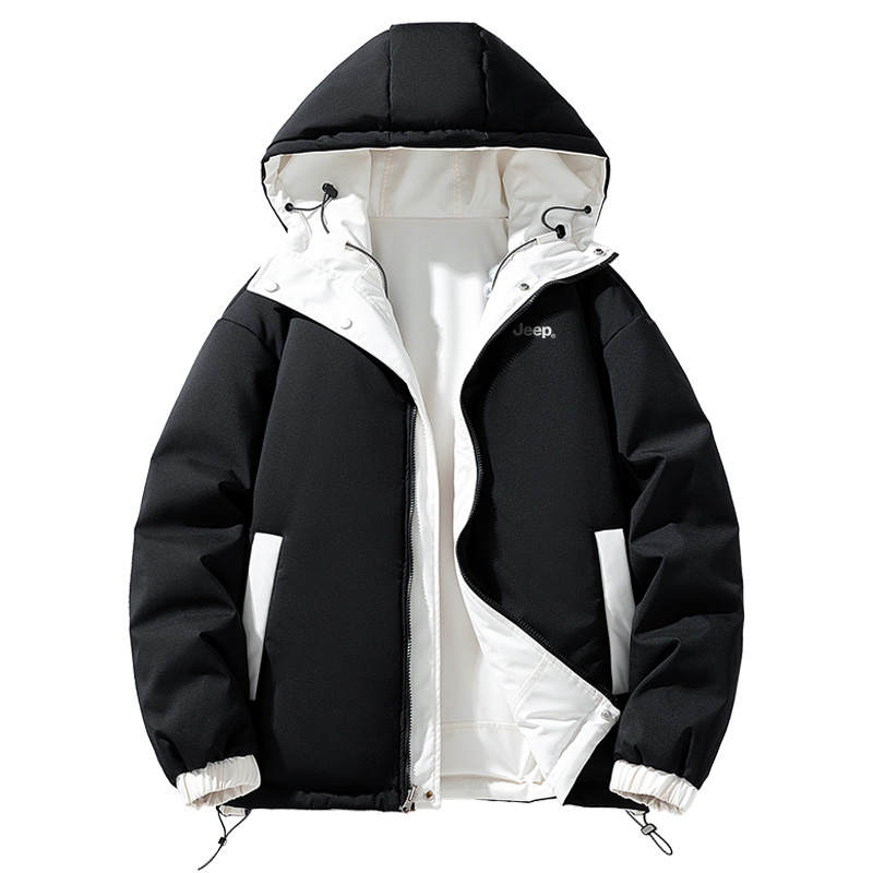 Jeep Jeep Puffer Jackets Unisex Hooded Thickened Reversible