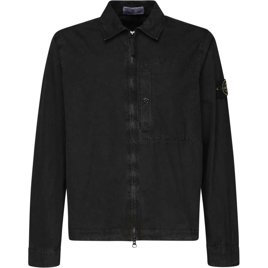 STONE ISLAND Compass Patch Zip Up Shirt Jacket