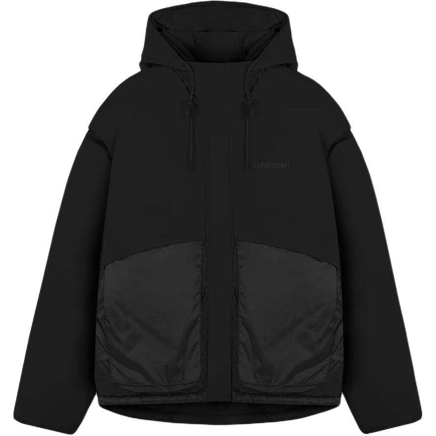 REPRESENT Represent Layered Hooded Puffer Jacket