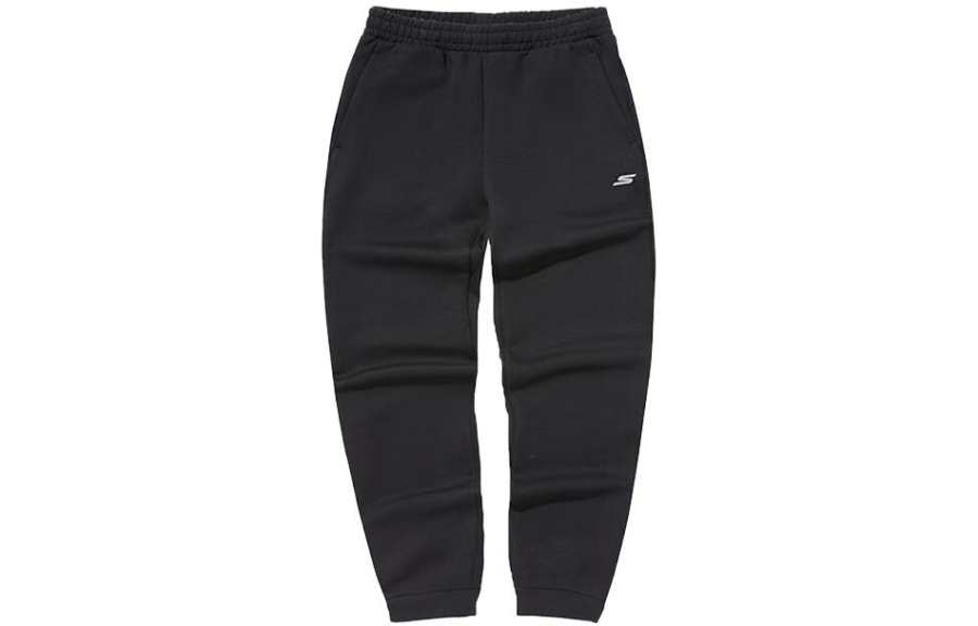 Skechers Sports Collection Knitted Sweatpants Men's Black Moderate Cuffed Pants