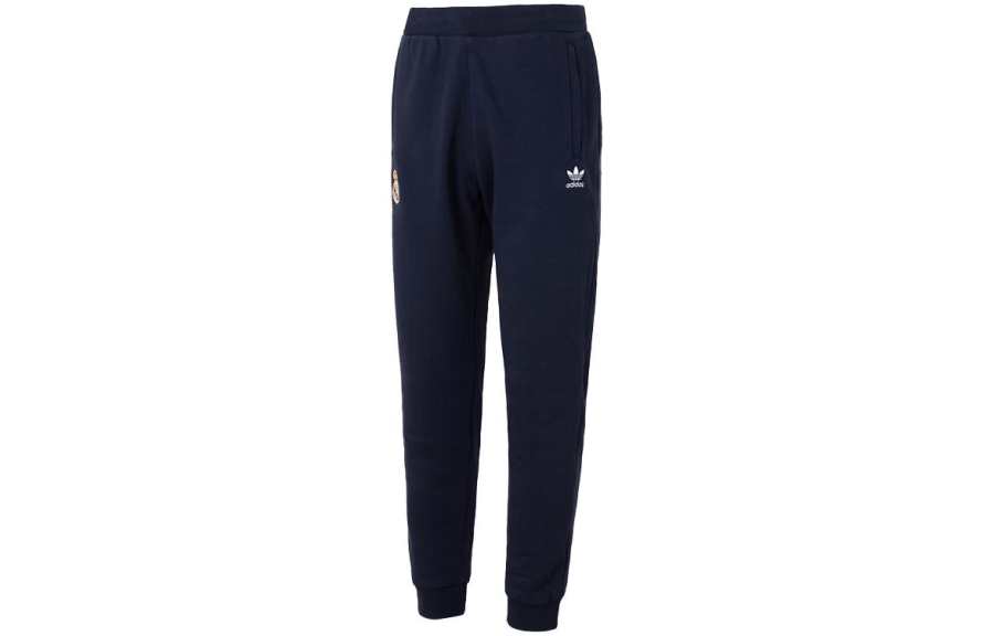 Adidas Originals Knitted Sweatpants Men's Dark Blue Moderate Cuffed Pants