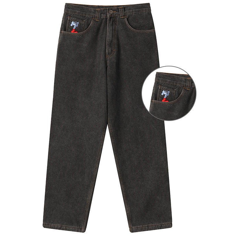 MIND ERROR MIND ERROR Jeans Unisex Thickened Straight Fit Pants