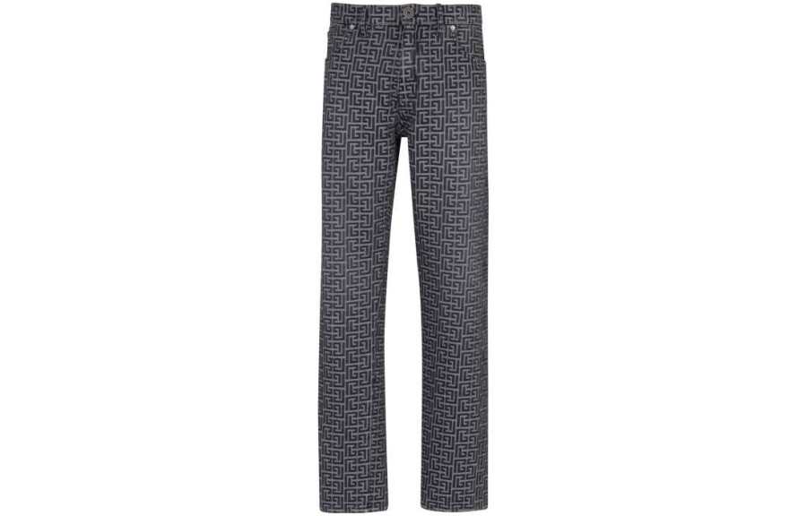 BALMAIN BALMAIN Monogrammed Jacquard Denim Jeans