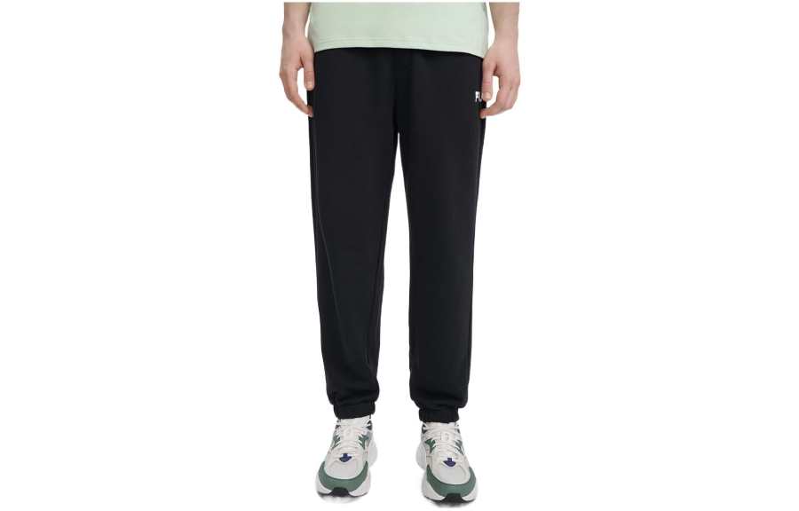 FILA Valentine's Day Collection Knitted Sweatpants Men's Jet Black Moderate Cuffed Pants