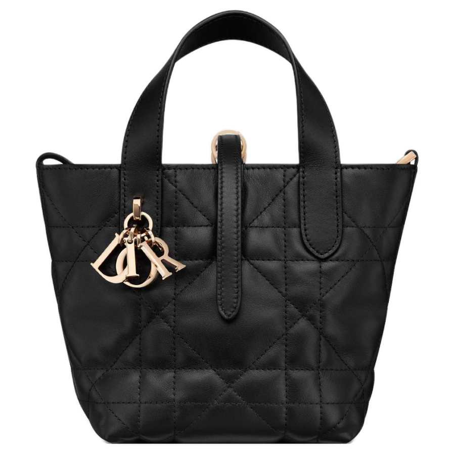 DIOR Toujours Calfskin Tote Bag, Shopping Bag, Shoulder Bag, Handbag Regular Women's Black
