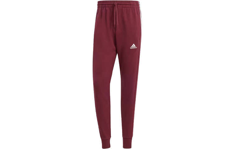 Adidas Adidas Essential Essentials French Terry Tapered Cuff 3 Stripes Joggers Knitted Sweatpants Men's Contour Red