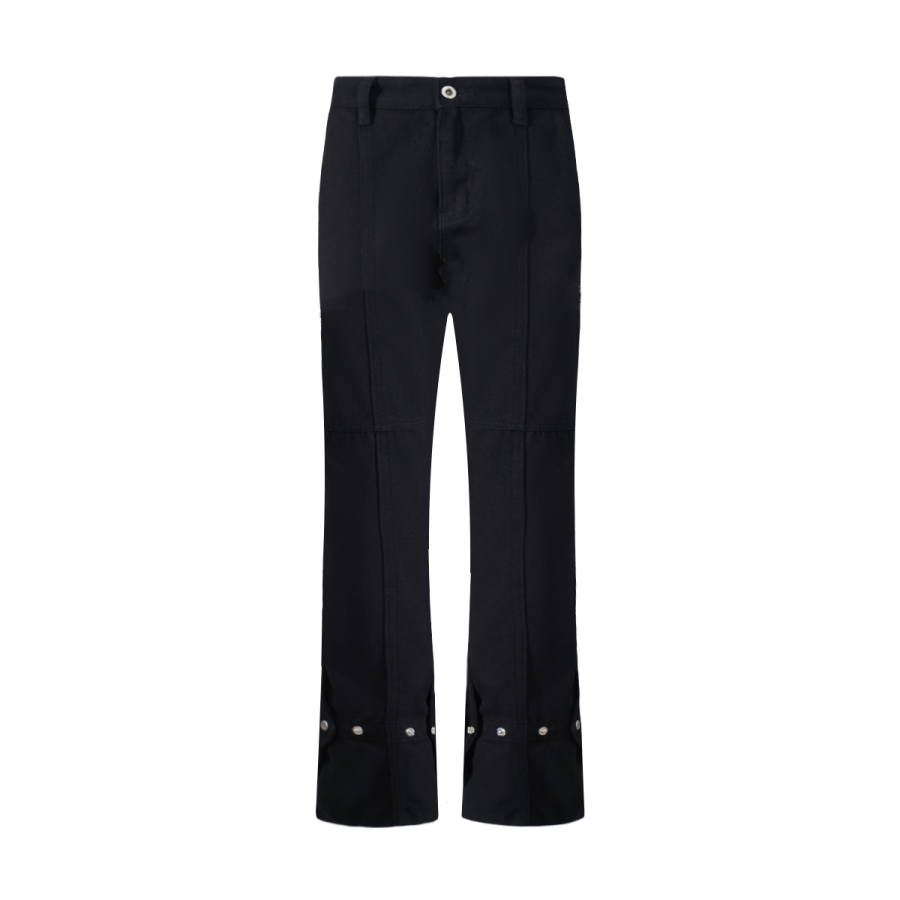URS GGON Jeans Unisex Black Moderate Flared Pants