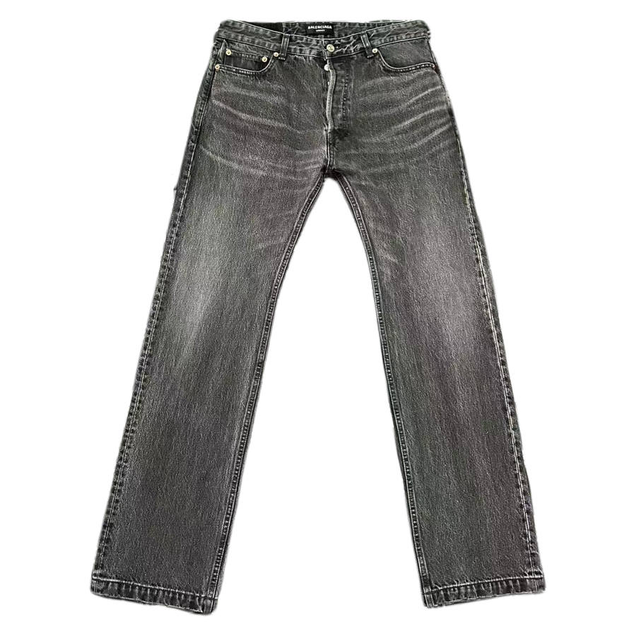 Balenciaga SS22 Jeans Regular Fit Unisex Gray Black