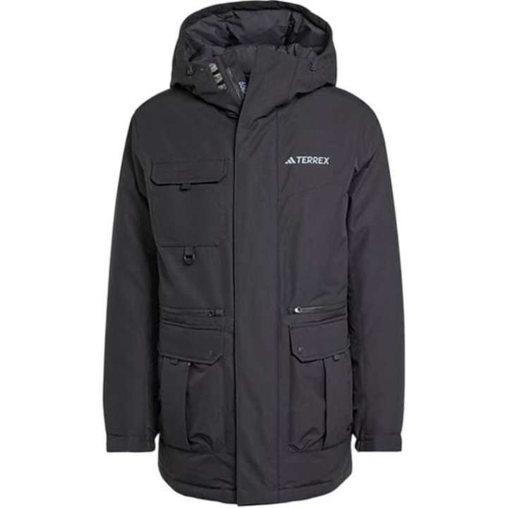 Adidas Adidas Down Jackets Men's Black Hooded Moderate Down Jacket