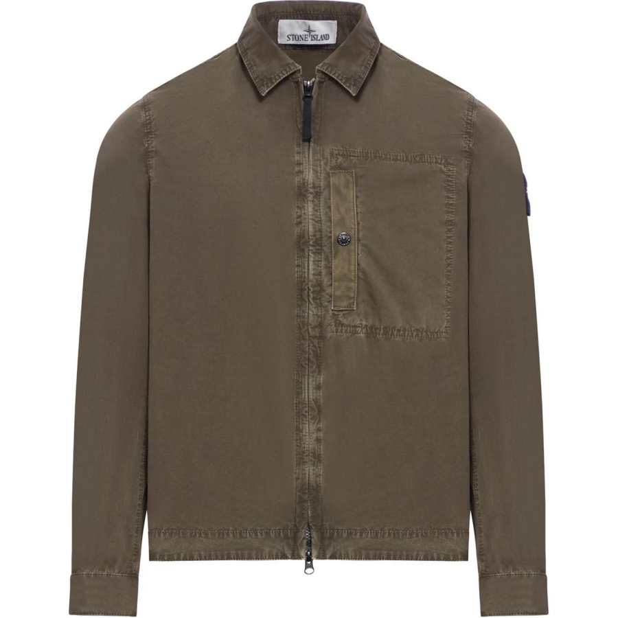 STONE ISLAND STONE ISLAND Compass Patch Zip Up Shirt Jacket
