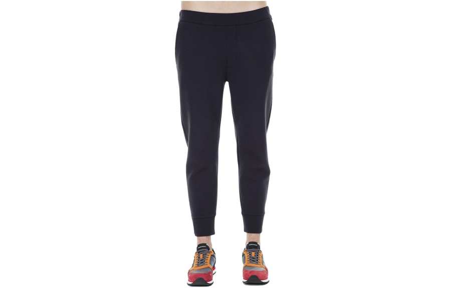 EMPORIO ARMANI Knitted Sweatpants Men's Navy Blue Moderate Cuffed Pants