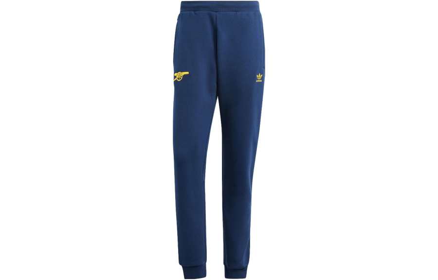Adidas Originals Essential ARSENAL ESSENTIALS TREFOIL PANTS Knitted Sweatpants Men's College Navy/Tribal Yellow