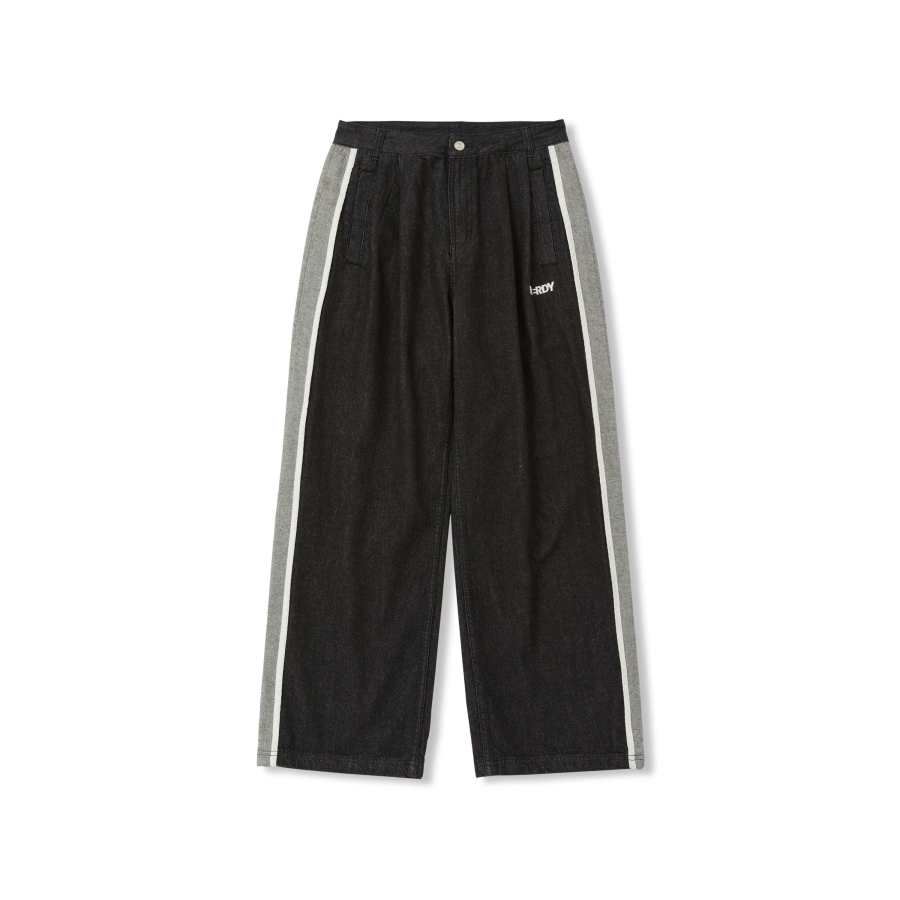 Nerdy Jeans Unisex Black Moderate Straight Fit Pants
