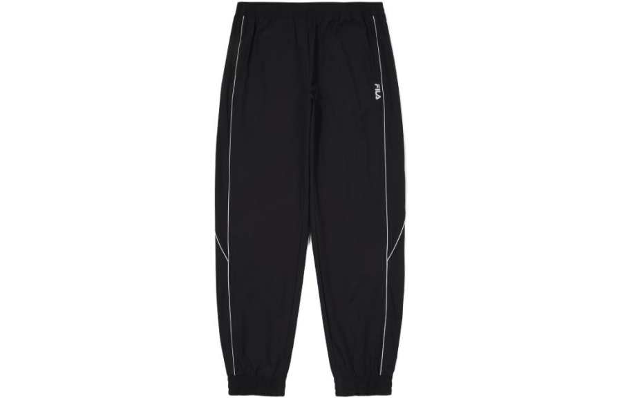 FILA Knitted Sweatpants Unisex Black Moderate Cuffed Pants