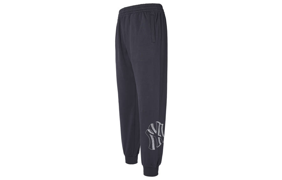 MLB New York Yankees Knitted Sweatpants Unisex Charcoal Wood Gray Moderate Cuffed Pants