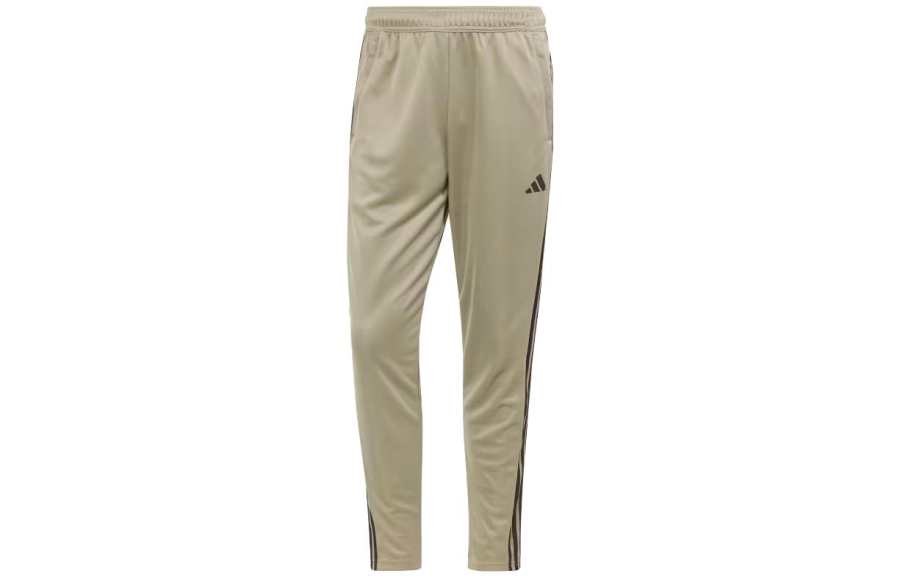 Adidas Adidas Train Essentials 3 Stripes Training Joggers Knitted Sweatpants Men's Khaki Green