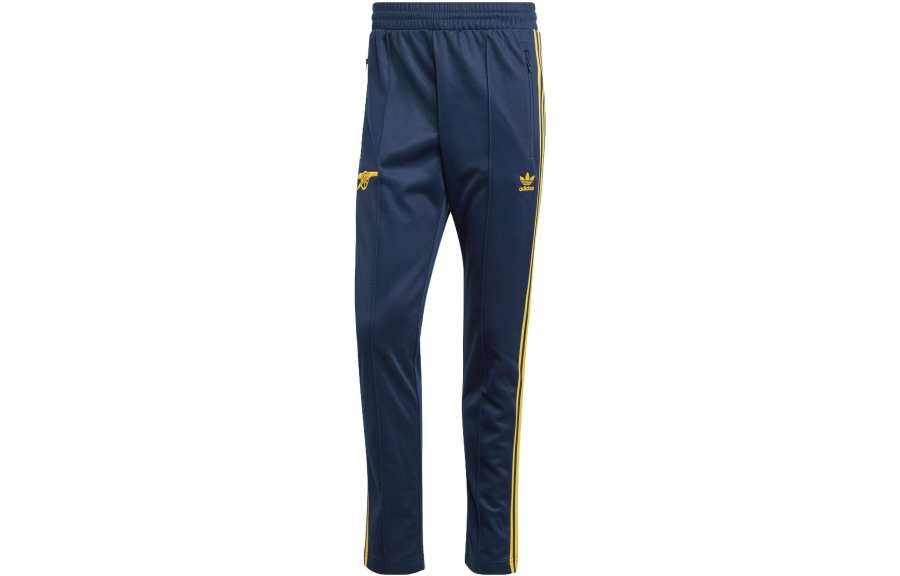 Adidas Originals ARSENAL BECKENBAUER TRACK PANTS Knitted Sweatpants Men's College Navy/Tribal Yellow