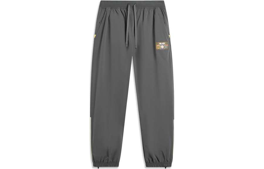 Li-Ning Li Ning Badfive Seven Cities Alliance Knitted Sweatpants Men's Sandalwood Black Ecru
