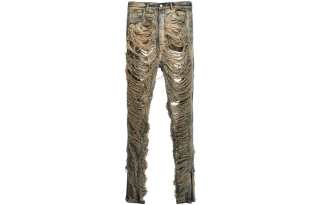 RICK OWENS Distressed Zip Detailed Jeans