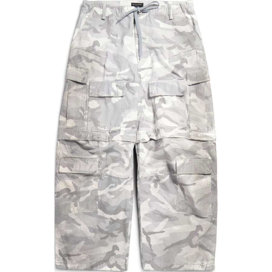 Balenciaga Cargo Pants, Loose Fit Men's Light Gray