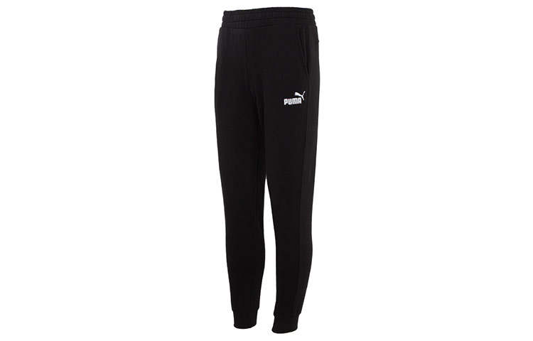 PUMA Knitted Sweatpants Men's Black Moderate Cuffed Pants