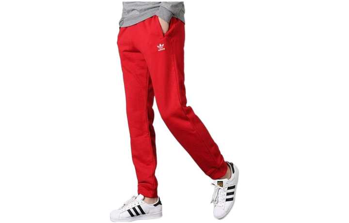 Adidas Adidas Knitted Sweatpants Men's Red Thickened Cuffed Pants