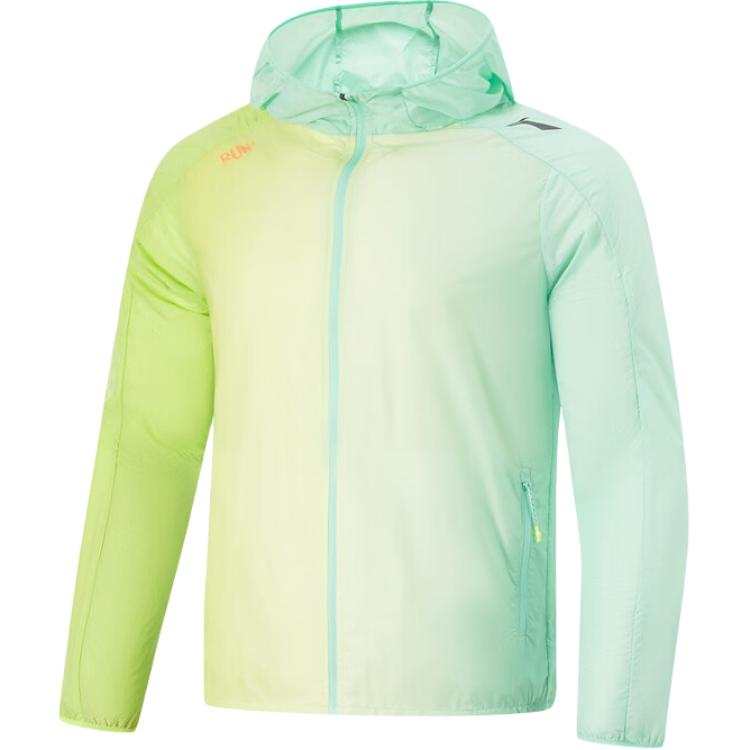 Li-Ning Li Ning Trench Coat Men's Cooling Green With Fluorescent Yellow Green Full Print