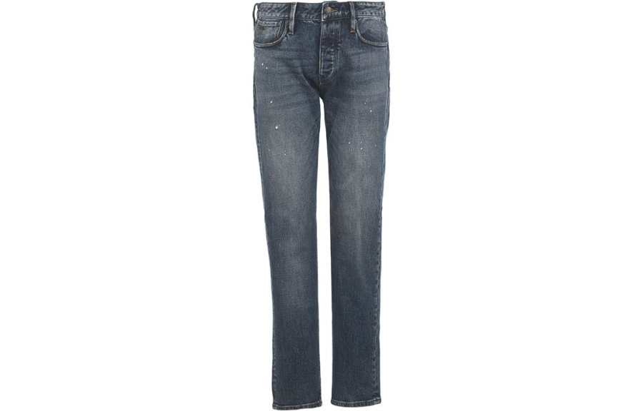 EMPORIO ARMANI Logo-patch Cotton-blend Tapered Jeans