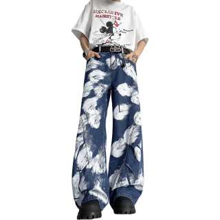 WARNING LIGHT Jeans Unisex Thin Wide Leg Pants