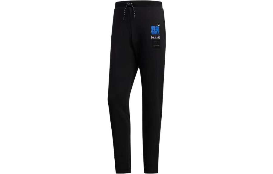 Adidas Neo Knitted Sweatpants Men's Black Moderate Straight Fit Pants