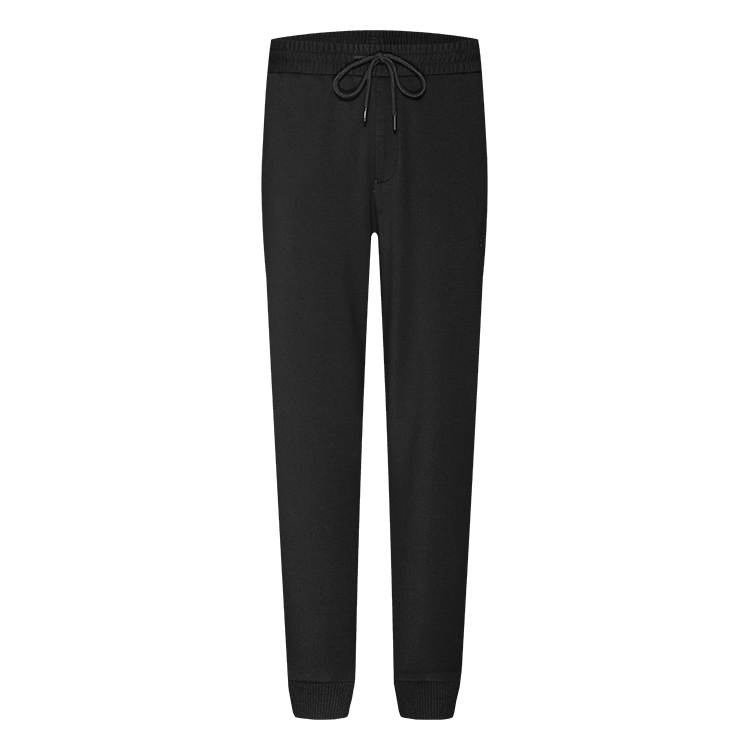 SEPTWOLVES Commute Solid Color Fade Resistant Lace Up Mid Rise Elastic Cuff Fleece Lined Knitted Sweatpants Men's