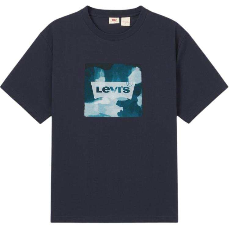 Levis Levis T Shirts Men's Navy Blue Crew Neck Moderate
