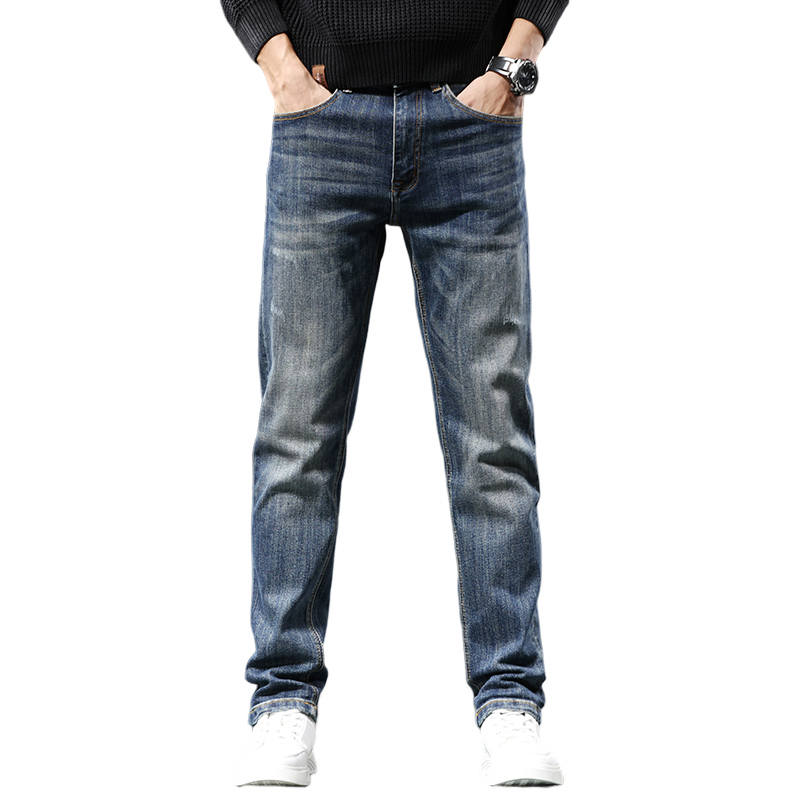 Jeep Jeans Men's Blue Moderate Straight Fit Pants