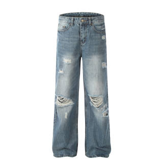 GBXM Jeans Unisex Blue Moderate Straight Fit Pants