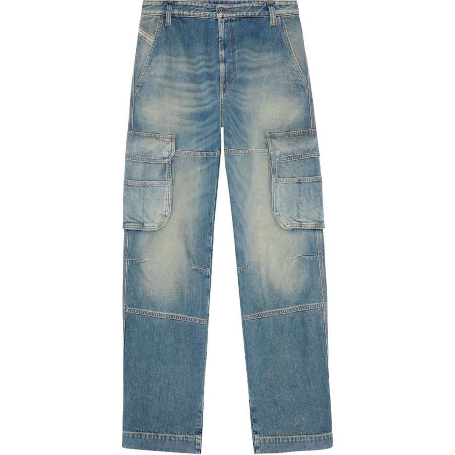 DIESEL DIESEL D Fish Wide Leg Cargo Jeans